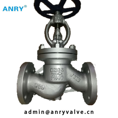 PN16 PN25 PN40 CS Globe Valve Cast Steel GS C25 Body  For Flow Control